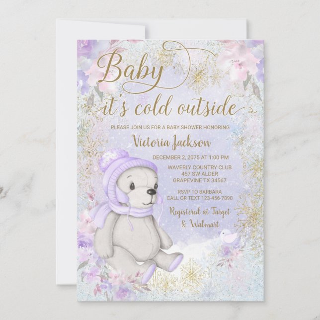 Baby It's Cold Outside Baby Shower-inbjudan Inbjudningar (Framsida)
