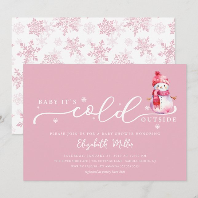 Baby It's Cold Outside Baby Shower Inbjudningar (Fram/baksida)