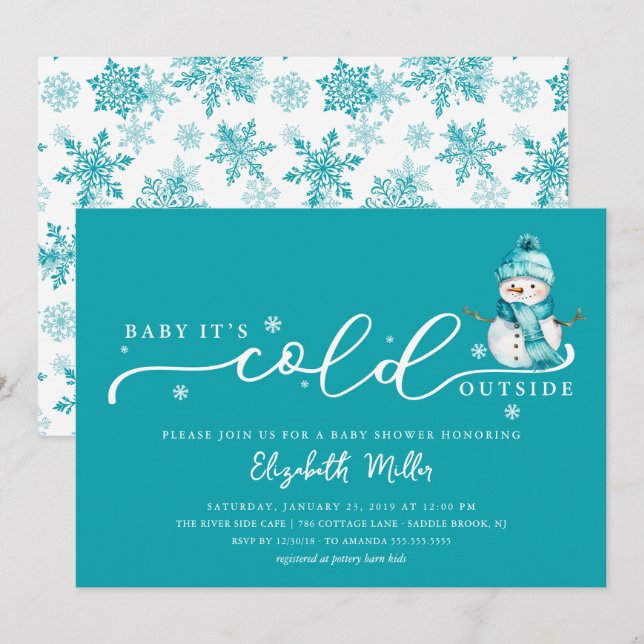 Baby It's Cold Outside Baby Shower Inbjudningar (Fram/baksida)