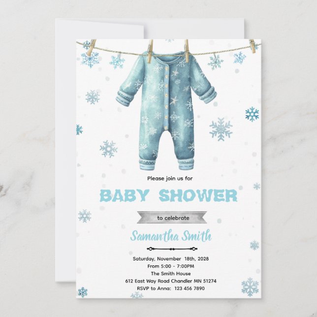 Baby Its Cold Outside Baby Shower Invitation Inbjudningar (Framsida)