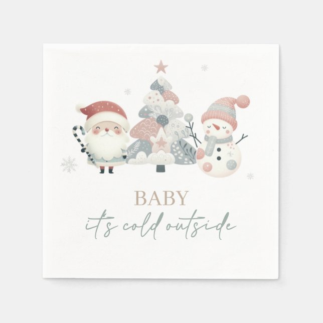 Baby Its Cold Outside Baby Shower Pappersservett (Framsidan)