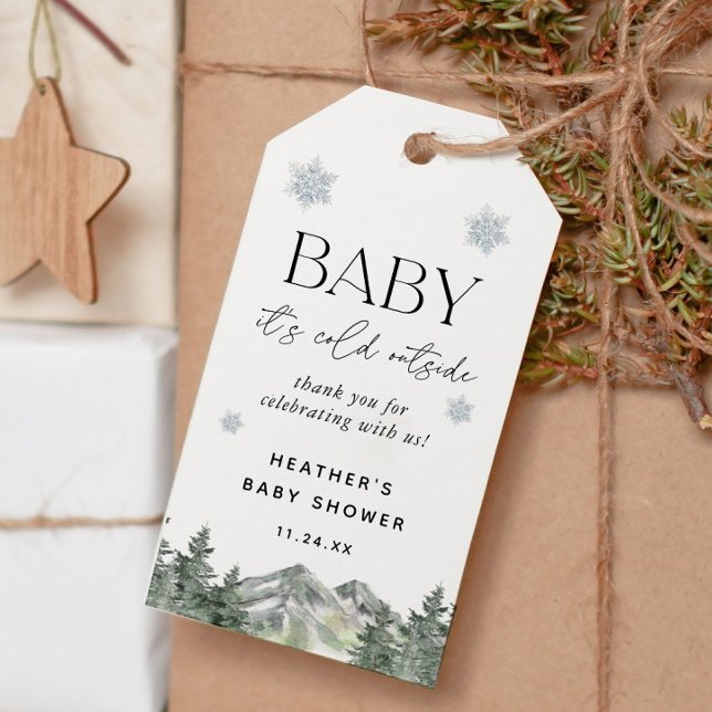 Baby It's Cold Outside Baby Shower-presenter Presentetikett (Skapare uppladdad)