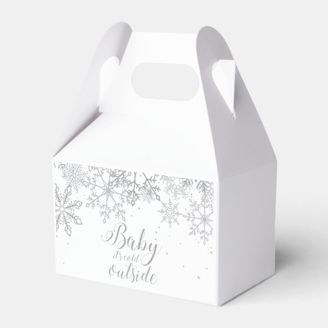 Baby it's Cold Outside Baby Shower Silver Presentaskar (Framsidan Sidan)