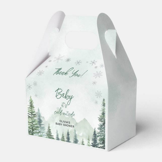 Baby it's Cold Outside Baby Shower Tack Presentaskar (Framsidan Sidan)