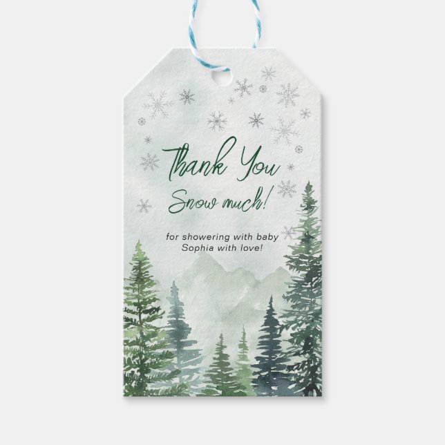Baby it's Cold Outside Baby Shower Thank You Presentetikett (Framsidan)