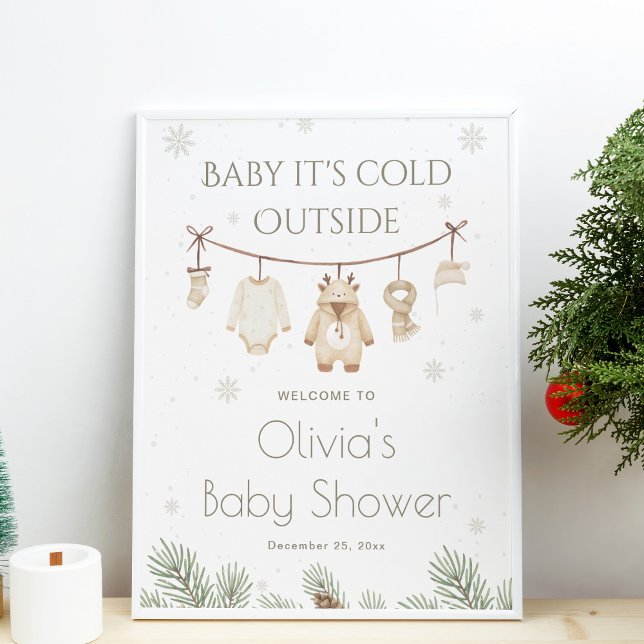 Baby It's Cold Outside Baby Shower Välkommen Poster (Skapare uppladdad)