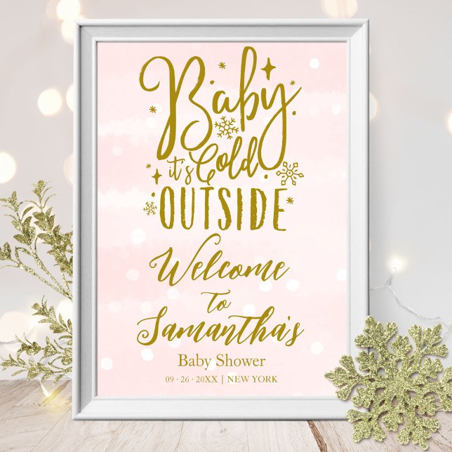 Baby It's Cold Outside Baby Shower Välkomstskylt Poster (Skapare uppladdad)