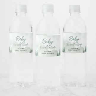 Baby it's Cold Outside Baby Shower Vattenflaskor Etikett
