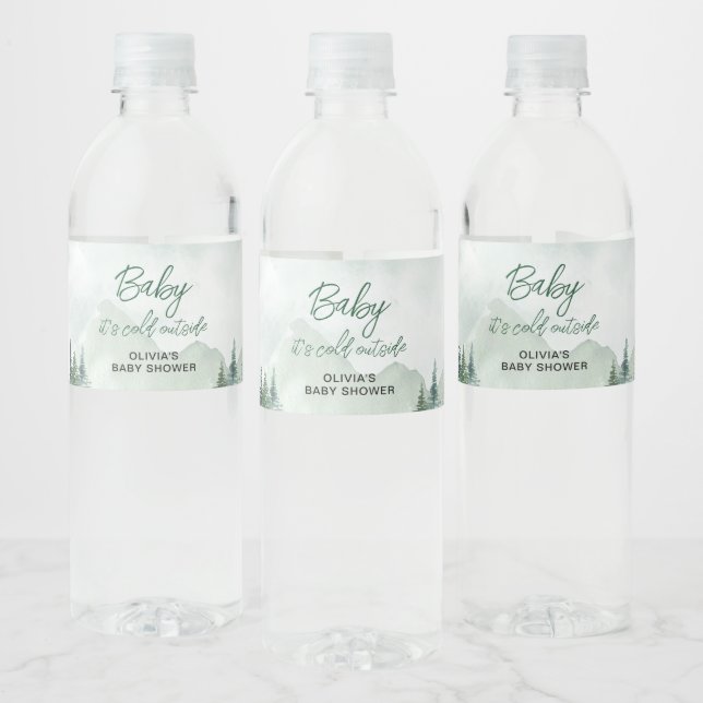 Baby it's Cold Outside Baby Shower Vattenflaskor Etikett (Flaskor)