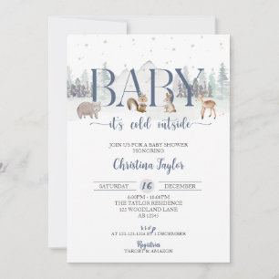 Baby It's Cold Outside Baby Shower, Vinter Baby Sh Inbjudningar