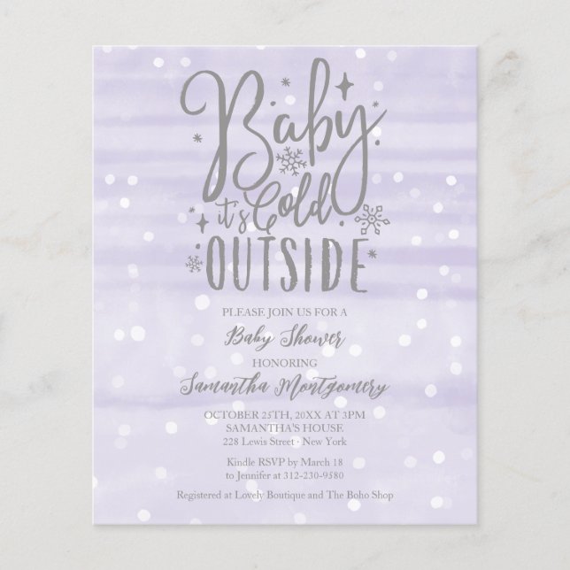 Baby It's Cold Outside Babykalender Inbjudan (Framsida)
