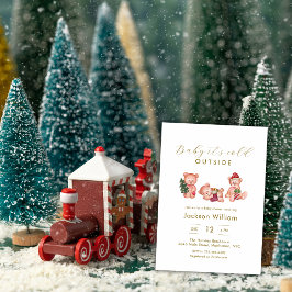 Baby It's Cold Outside Bear Winter Baby Shower Inbjudningar