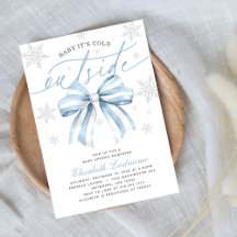 Baby It's Cold Outside Blå Bowel Vinter Babyshower