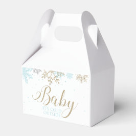 Baby It's Cold Outside Blå Snöflinga Bebis Shower Presentaskar