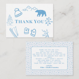 Baby It's Cold Outside Blue Baby Shower Thank You Anteckningskort