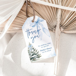 Baby Its Cold Outside Blue Bow Winter Baby Shower Presentetikett