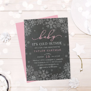 Baby It's Cold Outside Chalkboard Shower Inbjudan