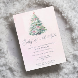 Baby it's cold outside Christmas girl baby shower Inbjudningar