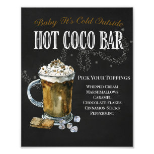 Baby it's Cold Outside Coco Bar-skylt Fototryck