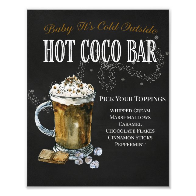 Baby it's Cold Outside Coco Bar-skylt Fototryck (Framsidan)