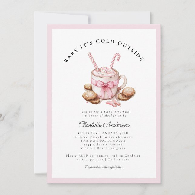 Baby It's Cold Outside Coquette Baby Shower  Inbjudningar (Framsida)