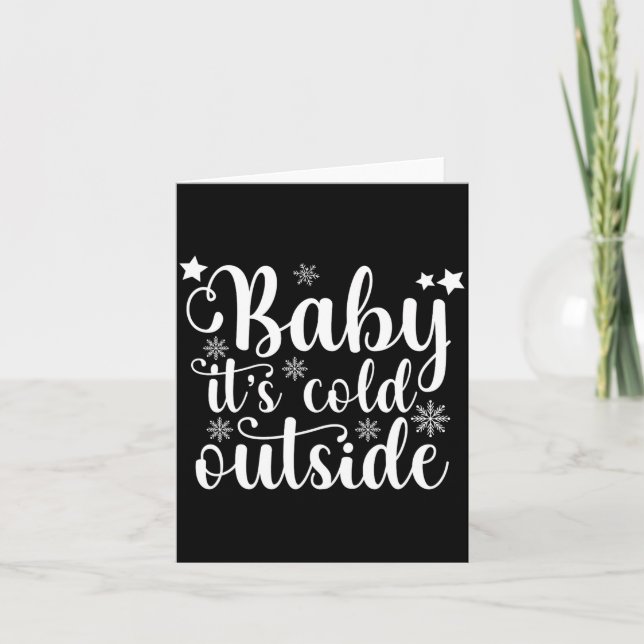 Baby Its Cold Outside Cute Christmas Womens T Shir Kort (Framsida)