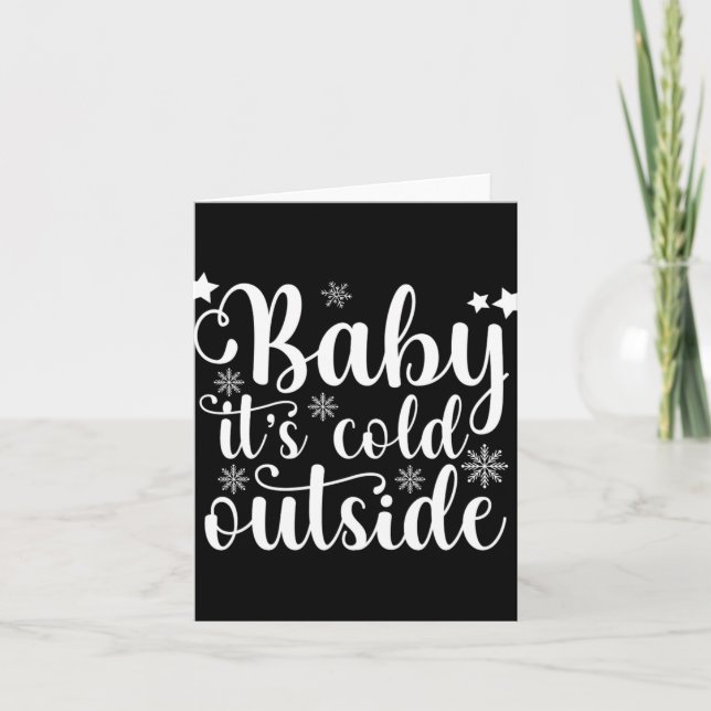Baby Its Cold Outside Cute Christmas Womens T Shir Kort (Framsida)