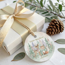 Baby It's Cold Outside Cute Winter Woodland Gåvor Etiketter