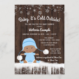 Baby it's Cold Outside Etnisk Pojke Baby Shower Inbjudningar