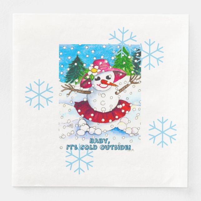 Baby It's Cold Outside! Festartiklar Pappersservett (Framsida)