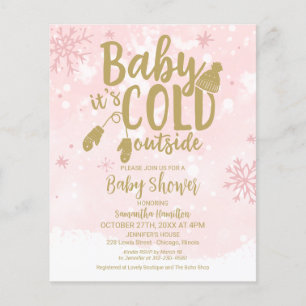 Baby It's Cold Outside Flickan Baby Shower Inbjuda