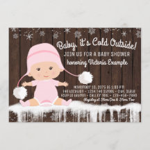Baby it's Cold Outside Flickor Baby Shower Inbjuda