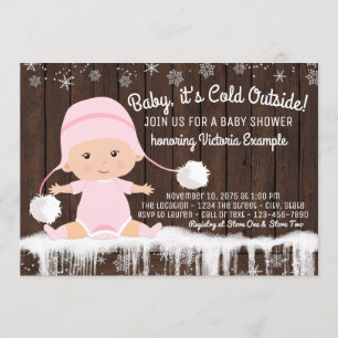 Baby it's Cold Outside Flickor Baby Shower Inbjuda Inbjudningar
