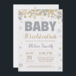 Baby its Cold Outside Gold and Gray Baby Shower Inbjudningar<br><div class="desc">Baby its Cold Outside Winter Gold and Gray Baby Shower Invitation. Baby its cold outside Baby Shower invitation. Gray and Gold Snowflake. Boy or Girl Baby Shower Invitation. Winter Holiday Baby Shower Invite. White Background. For further customization, please click the "Customize it" button and use our design tool to modify...</div>