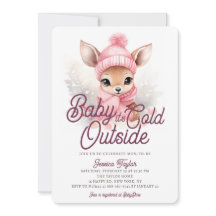 Baby It's Cold Outside Hjort Pink Vinter Bebis Sho