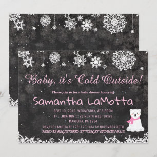 Baby It's Cold Outside isbjörn Baby Shower Inbjudningar