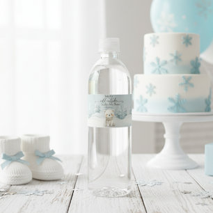 Baby, It's Cold Outside Isbjörn baby shower Vattenflaska Etikett