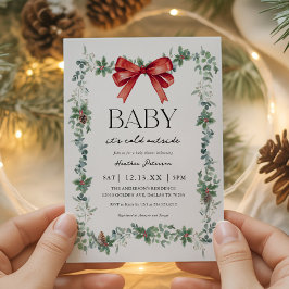 Baby It's Cold Outside Jul Baby Shower Inbjudningar