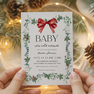 Baby It's Cold Outside Jul Baby Shower Inbjudningar