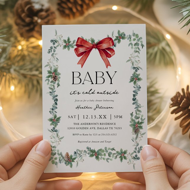 Baby It's Cold Outside Jul Baby Shower Inbjudningar (Skapare uppladdad)