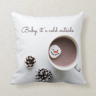 Baby It's Cold Outside Jul Varm Choklad Kudde