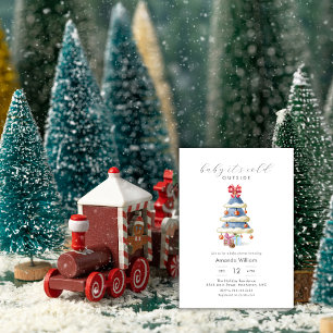 Baby It's Cold Outside Julgran Baby Shower Inbjudningar