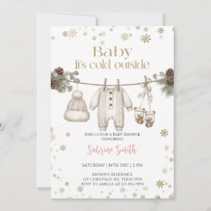 Baby it's cold outside könsneutral Baby Shower Inbjudningar