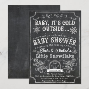 Baby It's Cold Outside Krita Baby Shower Inbjudan