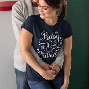 Baby It's Cold Outside Marinblå Kvinnors Holiday Tee
