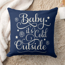 Baby It's Cold Outside Marinblå Skrift Jul