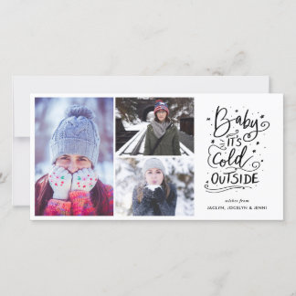 Baby It's Cold Outside Modernt manus Foto Julkort