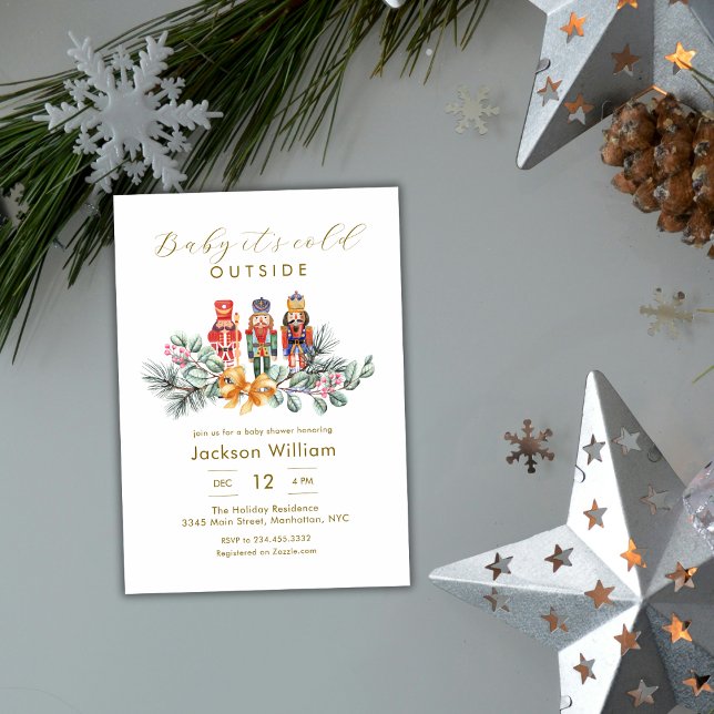 Baby It's Cold Outside Nutcracker Baby Shower Inbjudningar (Baby It's Cold Outside Nutcracker Baby Shower Invitation)
