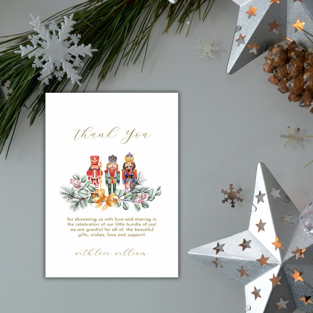 Baby It's Cold Outside Nutcracker Baby Shower  Tack Kort (Baby It's Cold Outside Nutcracker Baby Shower Thank You Card)