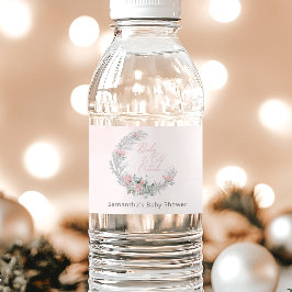 Baby its cold outside Pink Winter  Vattenflaskor Etikett